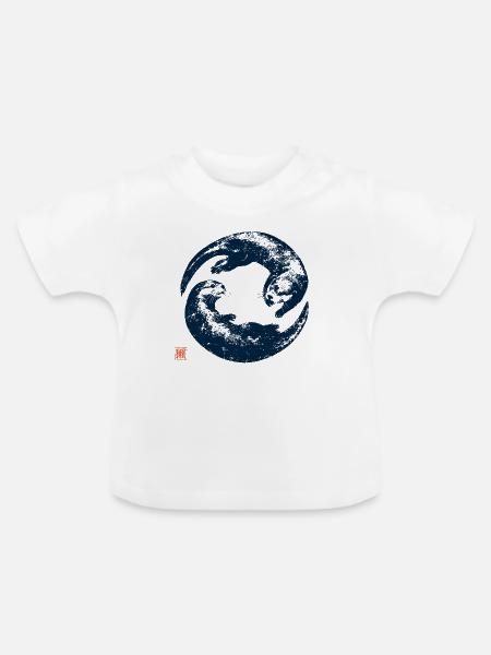Zen Otter mit Kanji Stempel - Baby Bio-T-Shirt mit Rundhals - Weiß