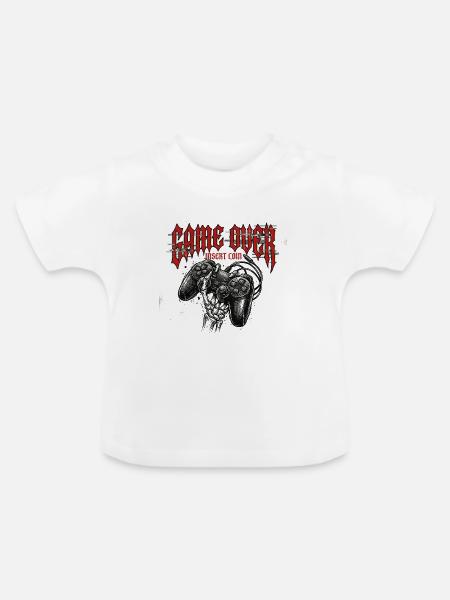 Game Over Retro Controller Grunge - Baby Bio-T-Shirt mit Rundhals - Weiß