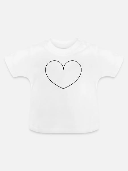 Herz-Übersicht - Baby Bio-T-Shirt mit Rundhals - Weiß