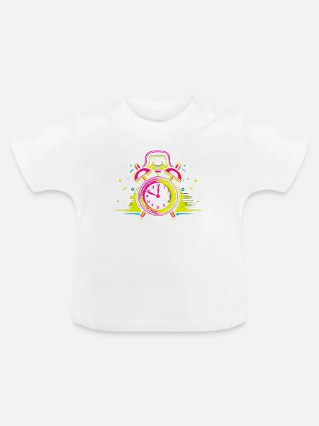 Wecker Synthwave - Baby Bio-T-Shirt mit Rundhals - Weiß