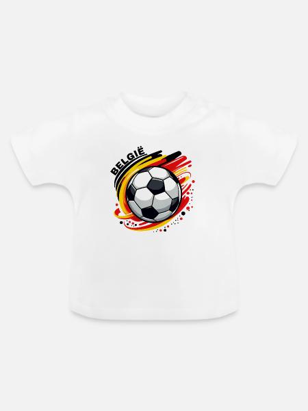 Belgischer Fußball - Baby Bio-T-Shirt mit Rundhals - Weiß