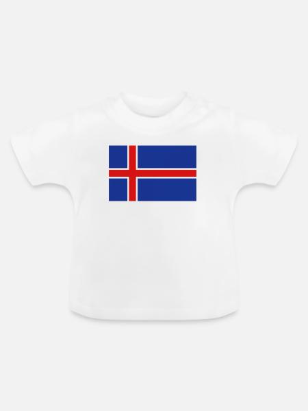 Isländische Flagge - Baby Bio-T-Shirt mit Rundhals - Weiß