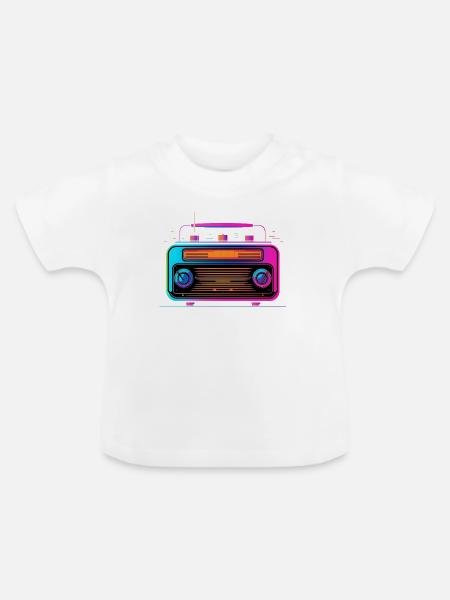 70er Jahre Radio - Baby Bio-T-Shirt mit Rundhals - Weiß