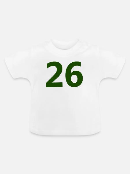 Zahl 26 - Baby Bio-T-Shirt mit Rundhals - Weiß