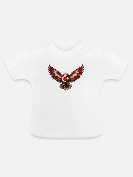 Flügeladler Halbmondstern - Baby Bio-T-Shirt mit Rundhals - Weiß