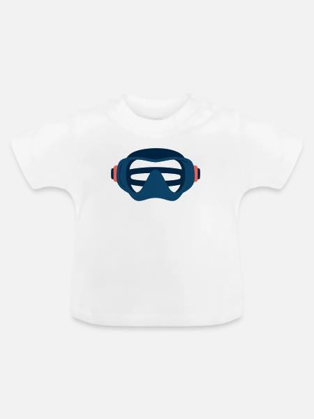 Taucherbrille Tauchen Schnorcheln Tauchschule - Baby Bio-T-Shirt mit Rundhals - Weiß