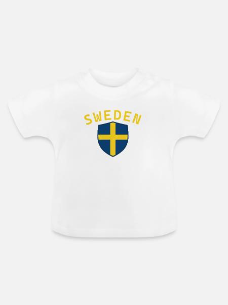 Schweden Hallo Schweden - Baby Bio-T-Shirt mit Rundhals - Weiß