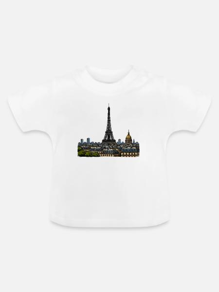 paris - Baby Bio-T-Shirt mit Rundhals - Weiß