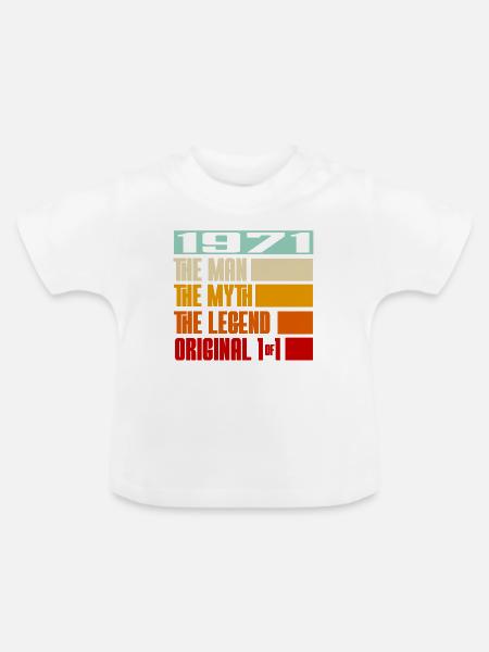 1971 Authentische Retro-Legende - Baby Bio-T-Shirt mit Rundhals - Weiß