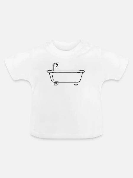 Badewannenübersicht - Baby Bio-T-Shirt mit Rundhals - Weiß
