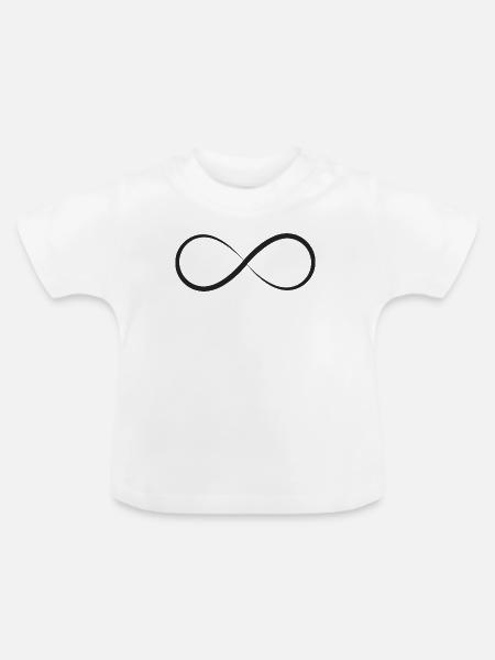 Unendliche Linie Minimalismus - Baby Bio-T-Shirt mit Rundhals - Weiß