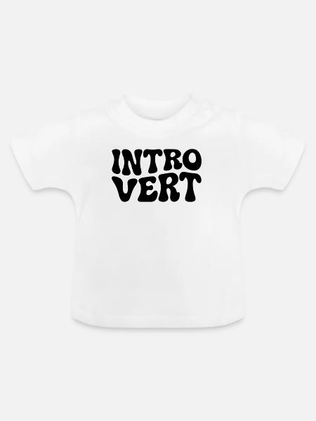 Introvertiertes Retro-Logo im Stil der Siebziger - Baby Bio-T-Shirt mit Rundhals - Weiß