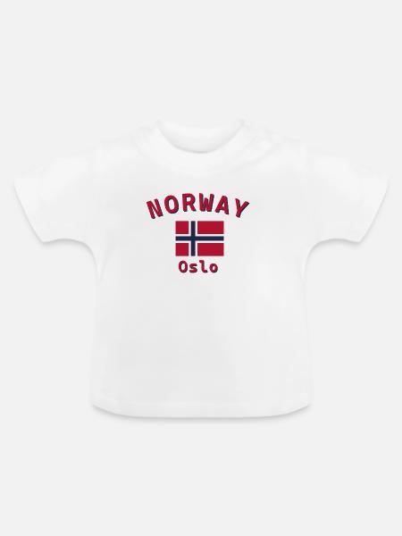 Norwegen - Baby Bio-T-Shirt mit Rundhals - Weiß