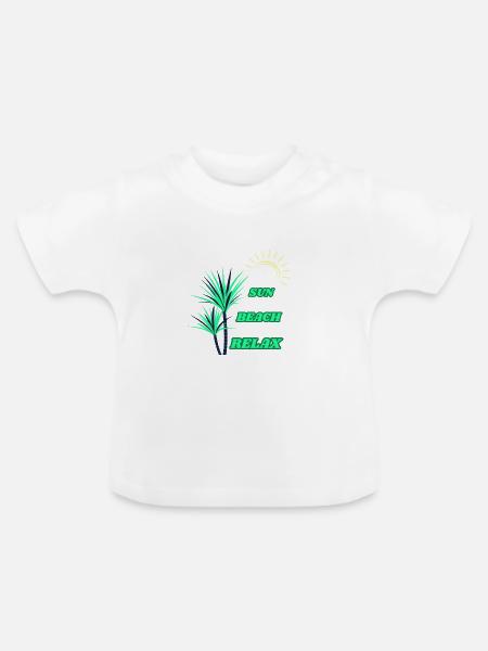 SUN BEACH RELAX - Baby Bio-T-Shirt mit Rundhals - Weiß