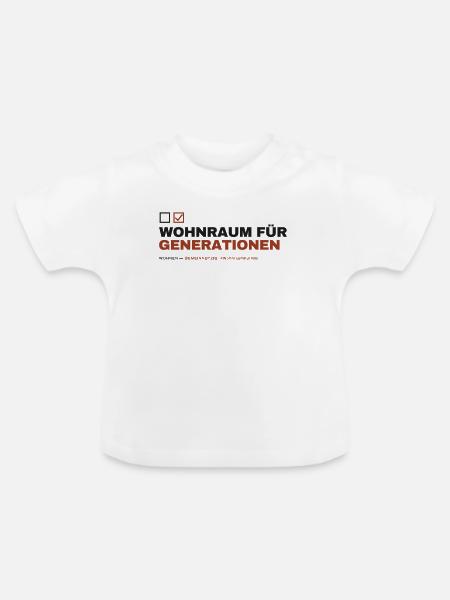 WOHNRAUM FÜR GENERATIONEN — Gemeinnützig - Baby Bio-T-Shirt mit Rundhals - Weiß