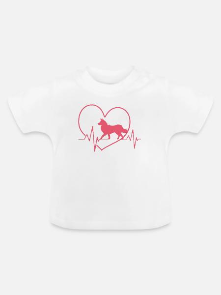 Border Collie - Baby Bio-T-Shirt mit Rundhals - Weiß