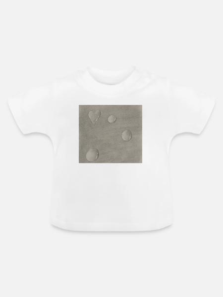Realistische 3D Wassertropfen - Baby Bio-T-Shirt mit Rundhals - Weiß