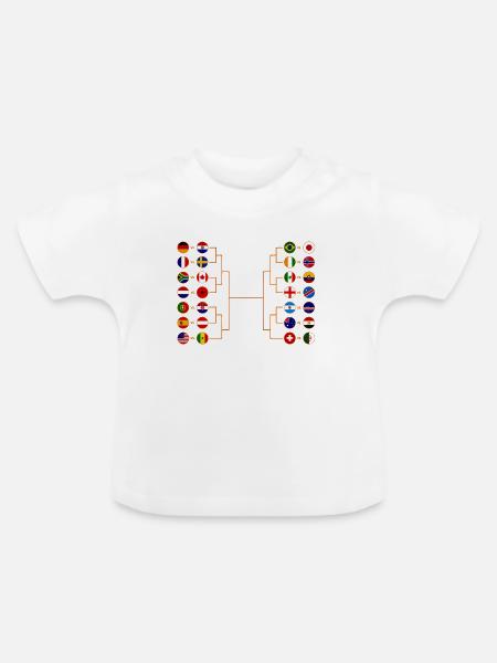 Globale Flaggen-Bracket - Baby Bio-T-Shirt mit Rundhals - Weiß