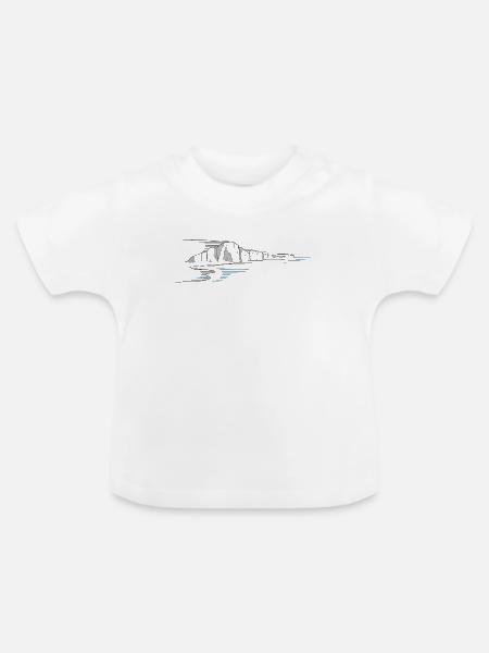 Seven Sisters | England Klippen Lineart - Baby Bio-T-Shirt mit Rundhals - Weiß