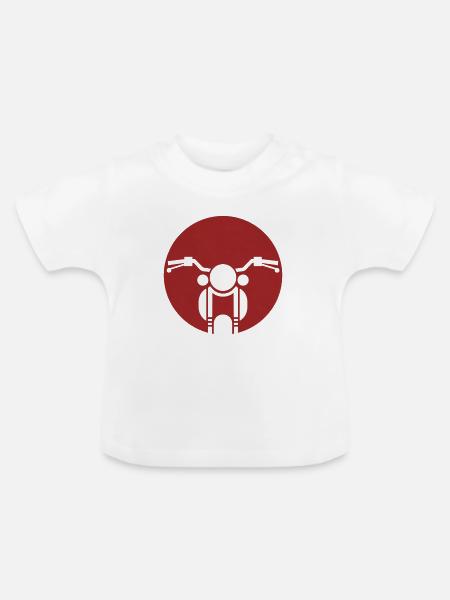 Rundlogo Motorradfrontansicht - Baby Bio-T-Shirt mit Rundhals - Weiß