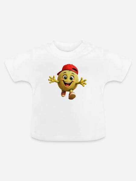 Lustige Melone - Baby Bio-T-Shirt mit Rundhals - Weiß