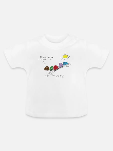 Entgleisender Gesichtszug - Baby Bio-T-Shirt mit Rundhals - Weiß