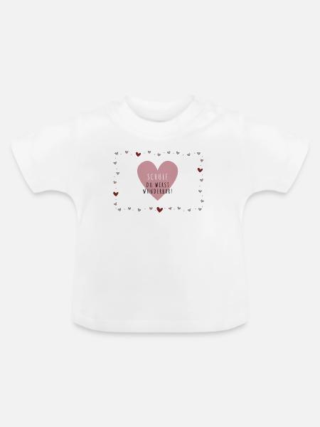 Schule du wirst wunderbar Herzdesign - Baby Bio-T-Shirt mit Rundhals - Weiß