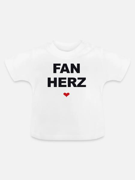 Fan Herz - Baby Bio-T-Shirt mit Rundhals - Weiß