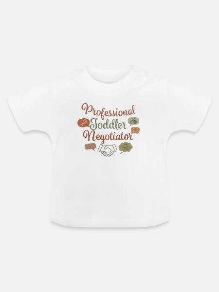 Professioneller Verhandlungsführer für Kleinkinder - Baby Bio-T-Shirt mit Rundhals - Weiß