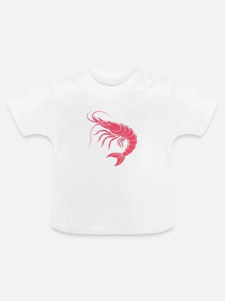 Garnelen - Baby Bio-T-Shirt mit Rundhals - Weiß