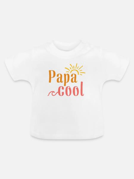 Cool Dad – Papa Geschenkidee - Baby Bio-T-Shirt mit Rundhals - Weiß