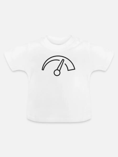 Tachometer, Anzeigerad, Symbol, Leistungsmesser Vect - Baby Bio-T-Shirt mit Rundhals - Weiß
