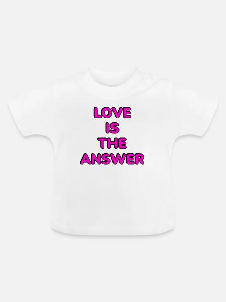 Liebe ist die Antwort Pink - Baby Bio-T-Shirt mit Rundhals - Weiß