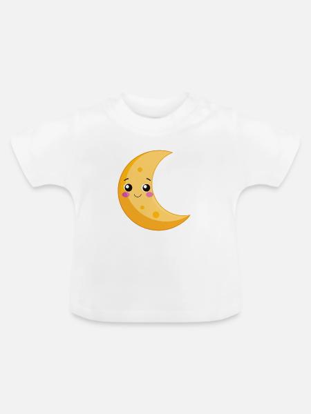 Süßer Moon - Baby Bio-T-Shirt mit Rundhals - Weiß