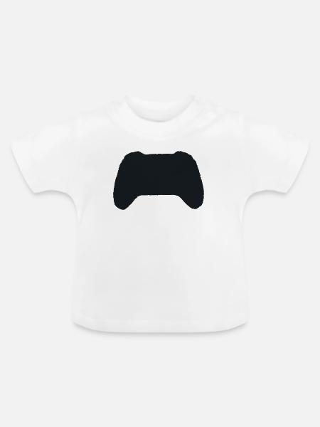 Controller Silhouette Form - Baby Bio-T-Shirt mit Rundhals - Weiß