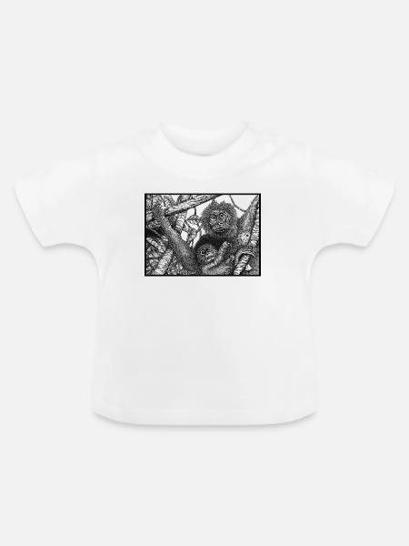 Orang-Utans im tropischen Regenwald - Baby Bio-T-Shirt mit Rundhals - Weiß