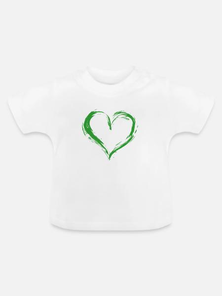 Herz - Baby Bio-T-Shirt mit Rundhals - Weiß