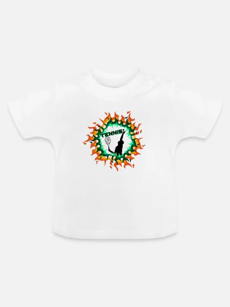 Hoop Flames Tennis - Baby Bio-T-Shirt mit Rundhals - Weiß