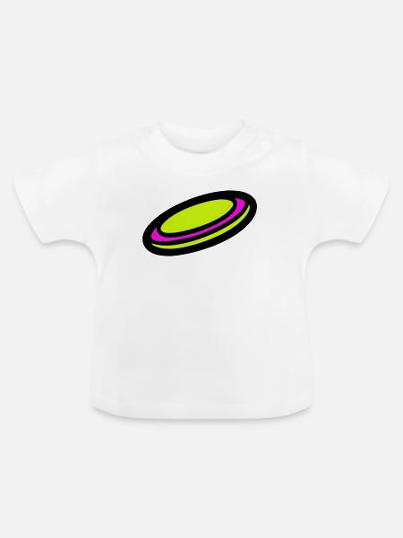 Discgolf Frisbee Scheibe Icon - Baby Bio-T-Shirt mit Rundhals - Weiß