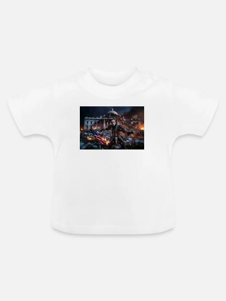 Narr tanzt - Baby Bio-T-Shirt mit Rundhals - Weiß