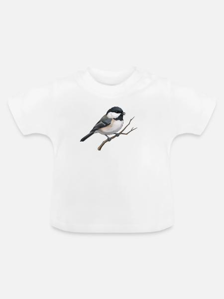 Tannenmeise - Baby Bio-T-Shirt mit Rundhals - Weiß
