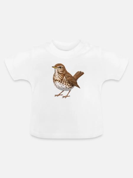 Drossel Vogel - Baby Bio-T-Shirt mit Rundhals - Weiß