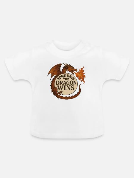 Drachenrundes Emblem - Baby Bio-T-Shirt mit Rundhals - Weiß
