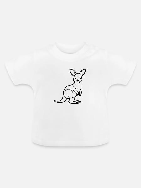 Kangaroo - Baby Bio-T-Shirt mit Rundhals - Weiß