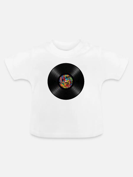 Turntable - Langspielplatte - Vinyl - Baby Bio-T-Shirt mit Rundhals - Weiß