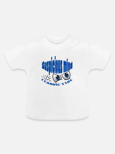 Blue Eyes Cartoon-Text - Baby Bio-T-Shirt mit Rundhals - Weiß