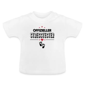 Junge Stress machen Testen Baby Säugling - Baby Bio-T-Shirt mit Rundhals - Weiß - Vorne