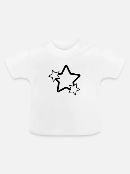 Sterne - Baby Bio-T-Shirt mit Rundhals - Weiß