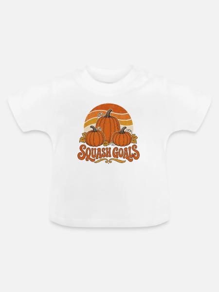 Squash-Ziele Herbst-Kürbis-Trio - Baby Bio-T-Shirt mit Rundhals - Weiß