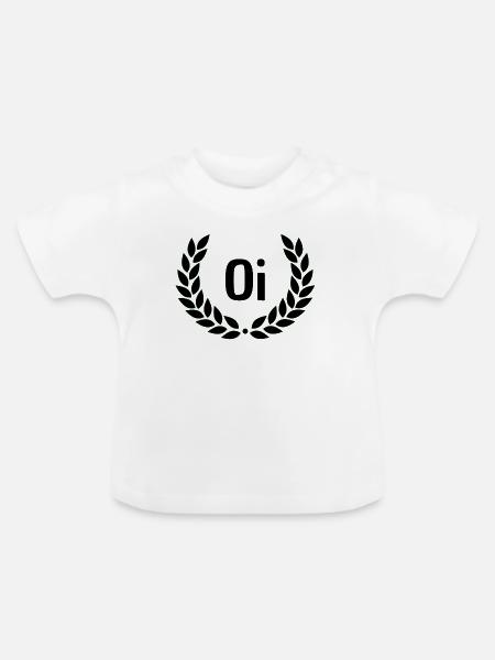 Grüner Lorbeerkranz Outline - Baby Bio-T-Shirt mit Rundhals - Weiß